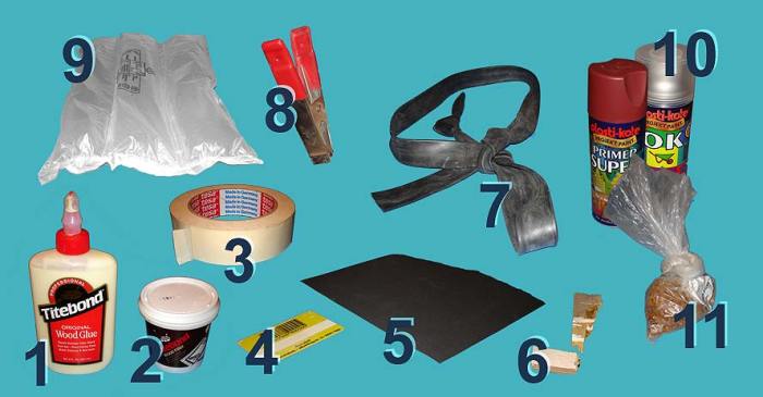 Materials used for the repair